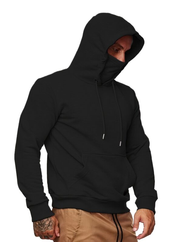 Sweat à capuche géométrique pour homme avec poche – Image 2