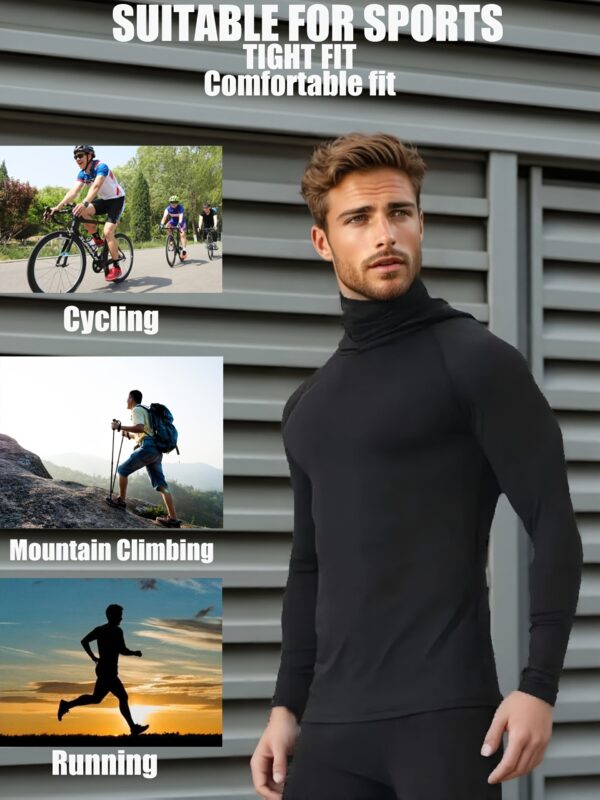 Sweat Athlétique à Capuche avec Masque Intégré pour Hommes – Performance et Confort Ultimes – Image 5