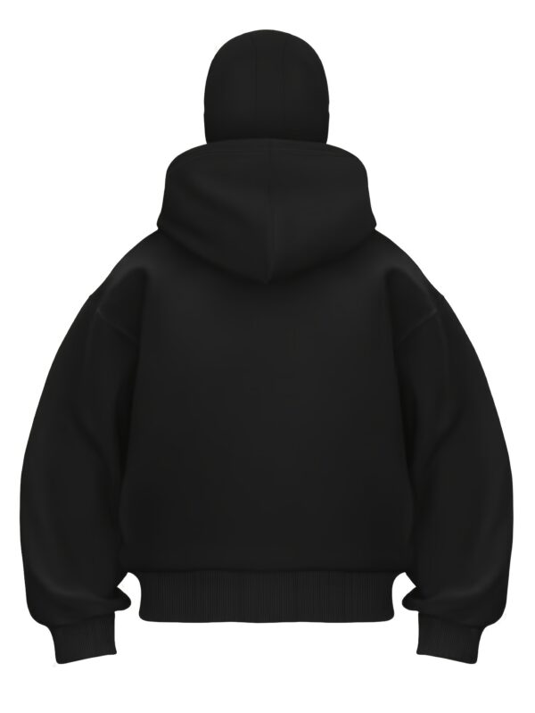 Sweat Noir pour Femme avec Fermeture Éclair Complète et Capuche – Image 2