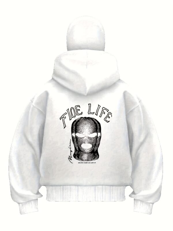 Veste Rouge à Capuche pour Hommes avec Imprimé TIDE LIFE & Masque – Image 8