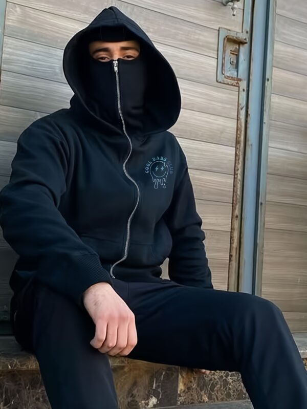 Sweat Graphique Club des Pères Cool Noirs pour Hommes avec Cagoule – Image 2