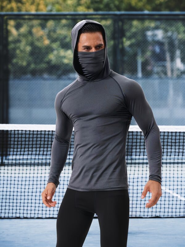 Ensemble 2 Pièces Sweat à Capuche avec Masque Intégré pour Homme – Performance & Confort Toutes Saisons – Image 4