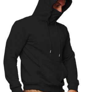 Sweat à capuche doublé de polaire pour homme avec masque facial