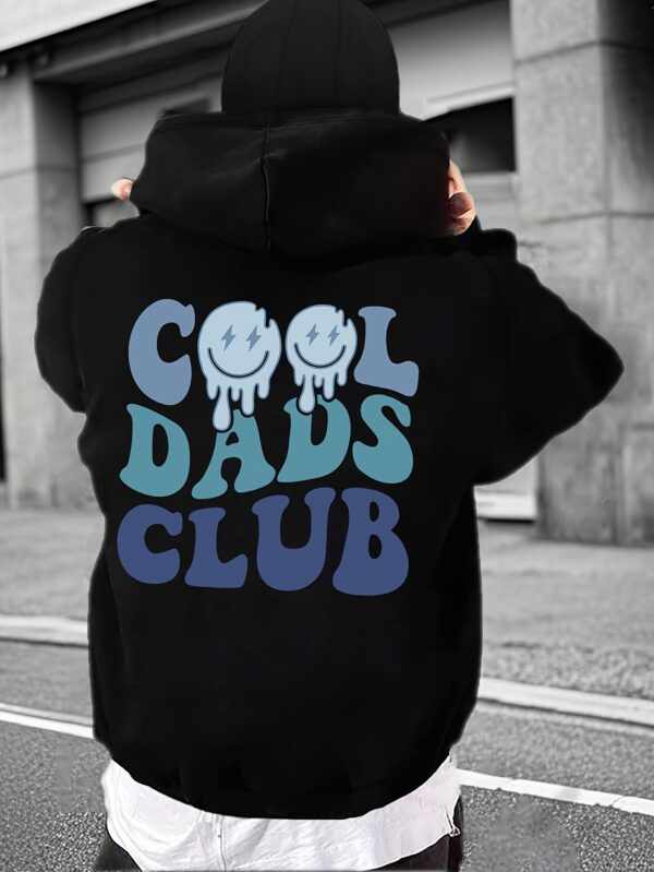 Sweat Graphique Club des Pères Cool Noirs pour Hommes avec Cagoule – Image 3