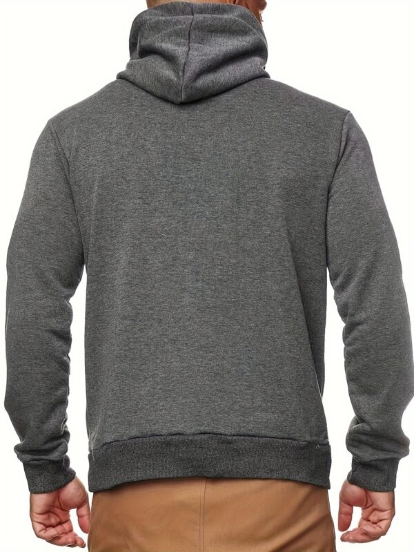Sweat à capuche géométrique pour homme avec poche – Image 3