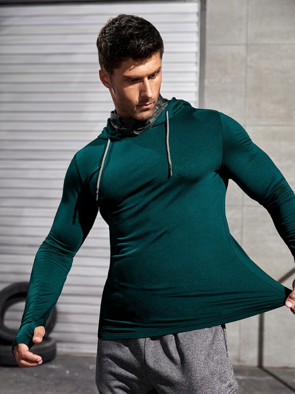Sweat à Capuche Vert Athlétique pour Hommes – Image 2
