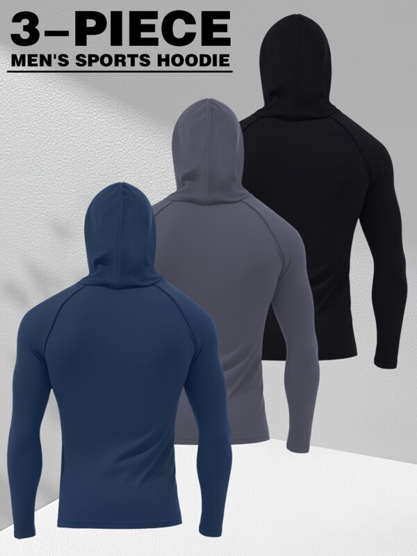 3 pcs. sweat athlétiques à col haut pour hommes – Image 2