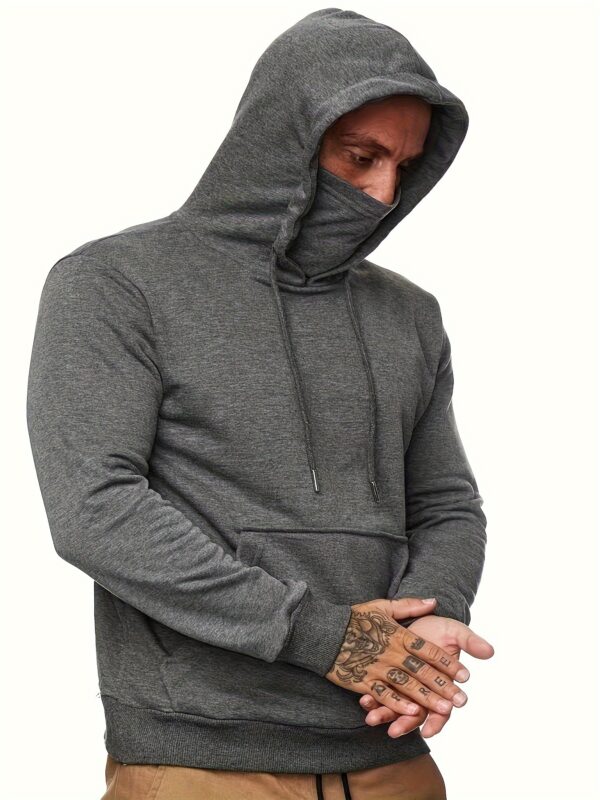 Sweat à capuche géométrique pour homme avec poche – Image 7