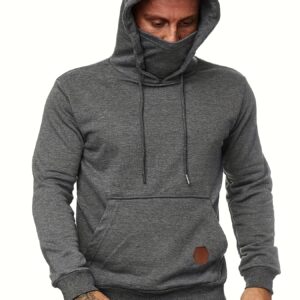 Sweat à capuche géométrique pour homme avec poche