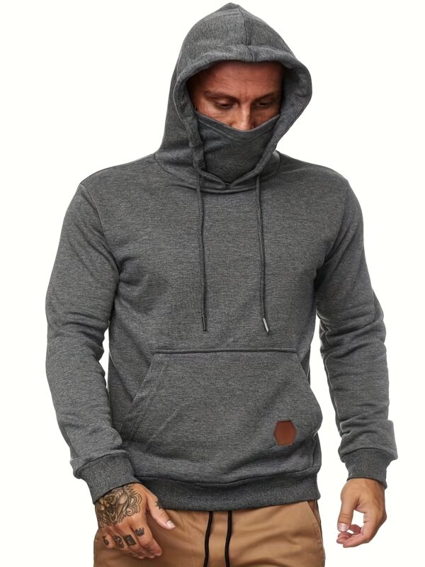 Sweat à capuche géométrique pour homme avec poche