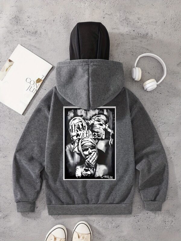 Sweat à Capuche Noire Élégante pour Femme avec cagoule – Image 2