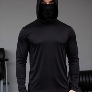 Sweat Athlétique à Capuche avec Masque Intégré pour Hommes – Performance et Confort Ultimes