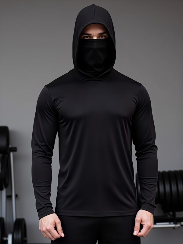 Sweat Athlétique à Capuche avec Masque Intégré pour Hommes – Performance et Confort Ultimes