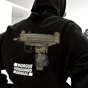 Sweat à capuche noir élégant pour homme avec impression "BALANCE"