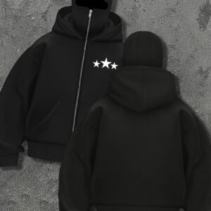 Sweat à capuche imprimé étoilé décontracté pour hommes avec cagoule