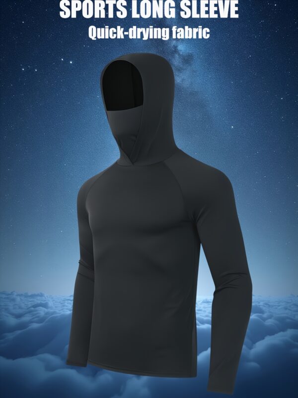 Sweat Athlétique à Capuche avec Masque Intégré pour Hommes – Performance et Confort Ultimes – Image 3