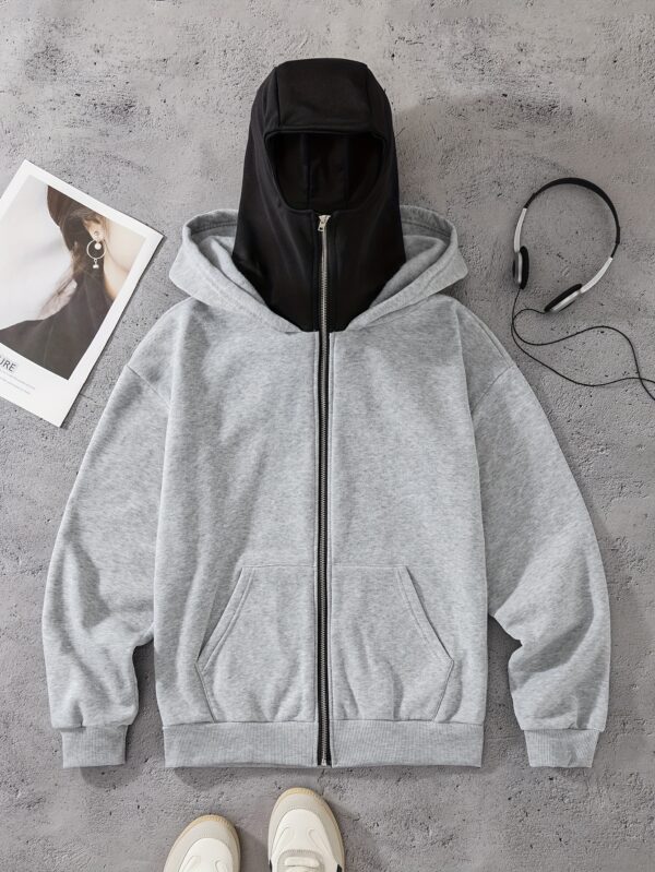 Pull Homme à Capuche Noir avec Imprimé Romance – Image 9
