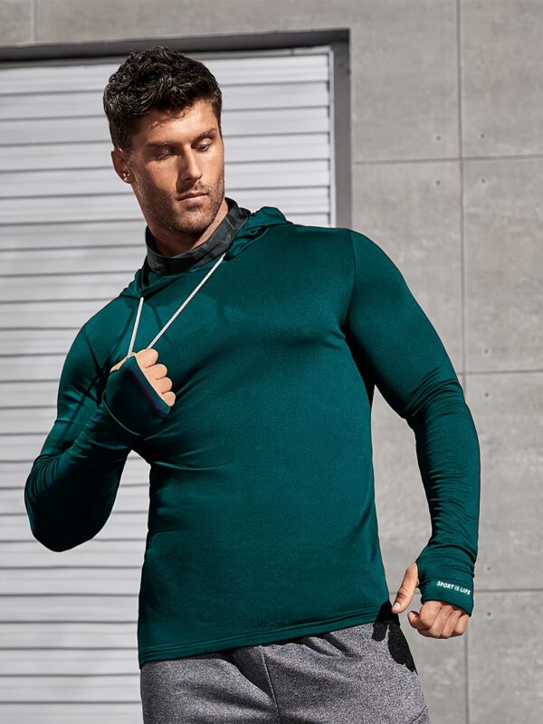 Sweat à Capuche Vert Athlétique pour Hommes – Image 5