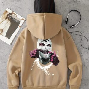 Sweat à capuche balaclava imprimé pour femme avec double capuche et coagoule