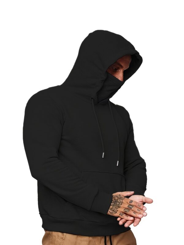 Sweat à capuche géométrique pour homme avec poche – Image 8