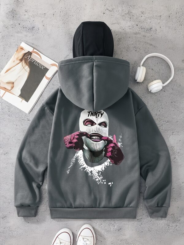 Sweat à capuche balaclava imprimé pour femme avec double capuche et coagoule – Image 4