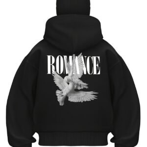 Pull Homme à Capuche Noir avec Imprimé Romance