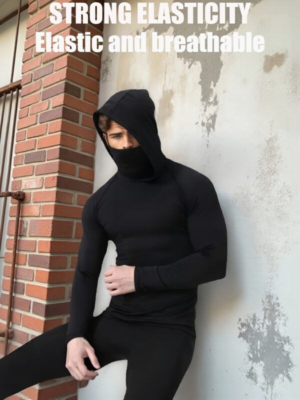 Sweat Athlétique à Capuche avec Masque Intégré pour Hommes – Performance et Confort Ultimes – Image 9