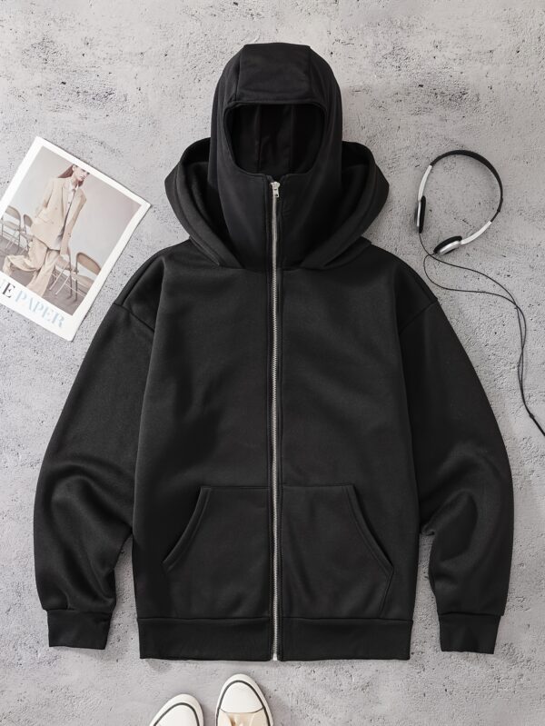 Sweat à Capuche Noire Élégante pour Femme avec cagoule- Imprimé Graphique "PAS de RÈGLES!" – Image 2