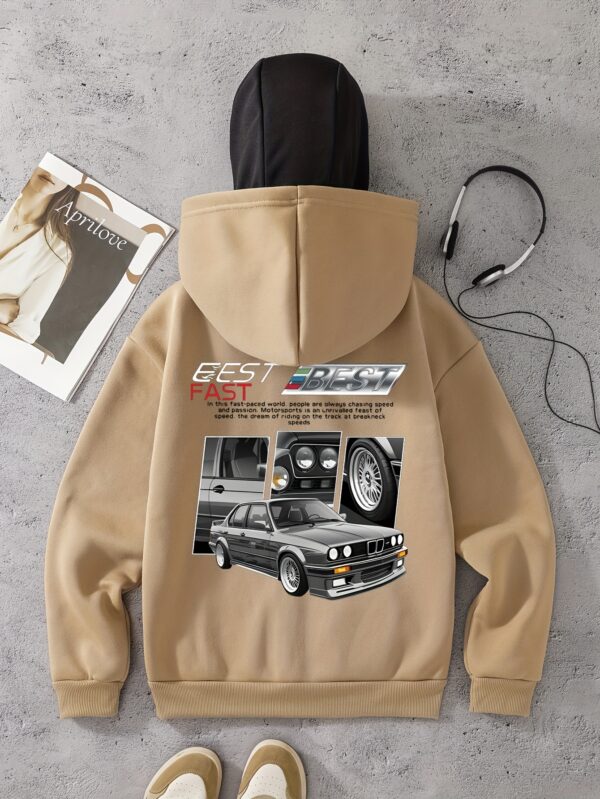 Sweat à Imprimé Voiture Élégante pour Femme
