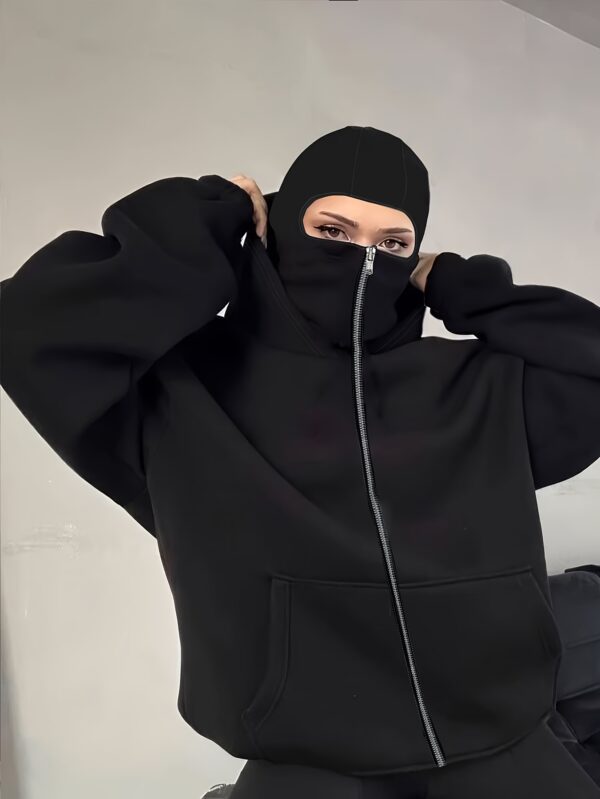 Sweat Noire Élégante pour Femme avec Double Capuche