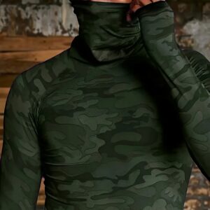 Chemise Athlétique à Manches Longues Camo pour Hommes