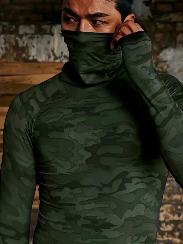 Chemise Athlétique à Manches Longues Camo pour Hommes