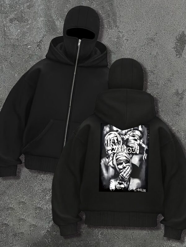 Sweat à Capuche Noire Élégante pour Femme avec cagoule – Image 6
