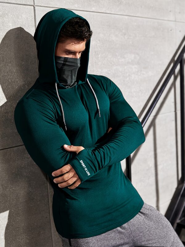 Sweat à Capuche Vert Athlétique pour Hommes