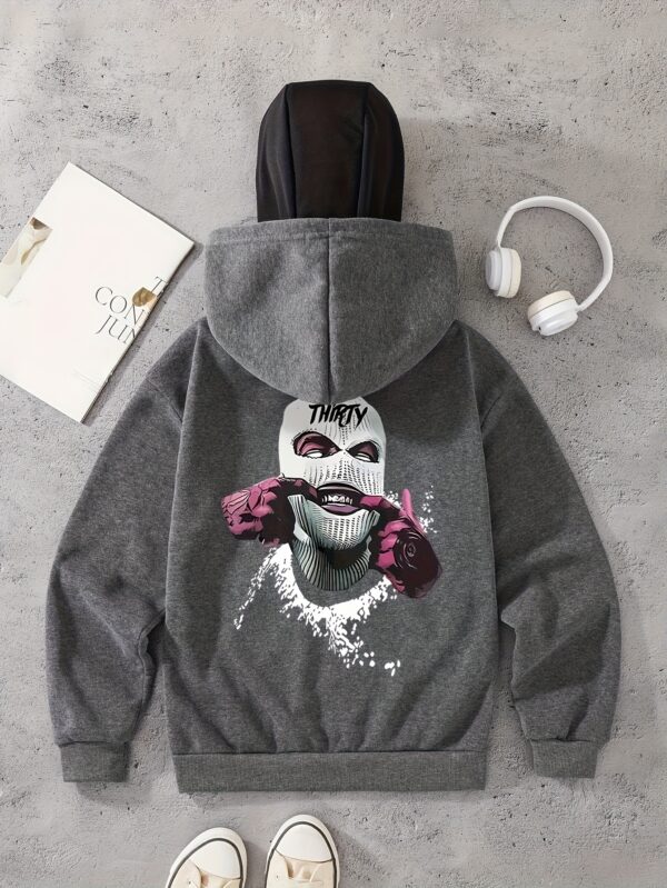Sweat à capuche balaclava imprimé pour femme avec double capuche et coagoule – Image 5