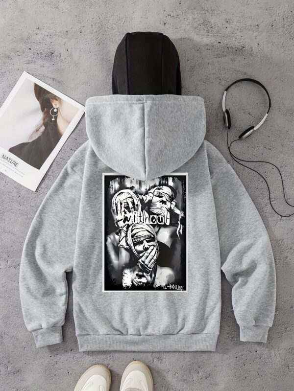 Sweat à Capuche Noire Élégante pour Femme avec cagoule – Image 4